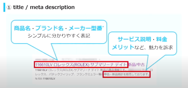 タイトルとディスクリプションに必要な情報