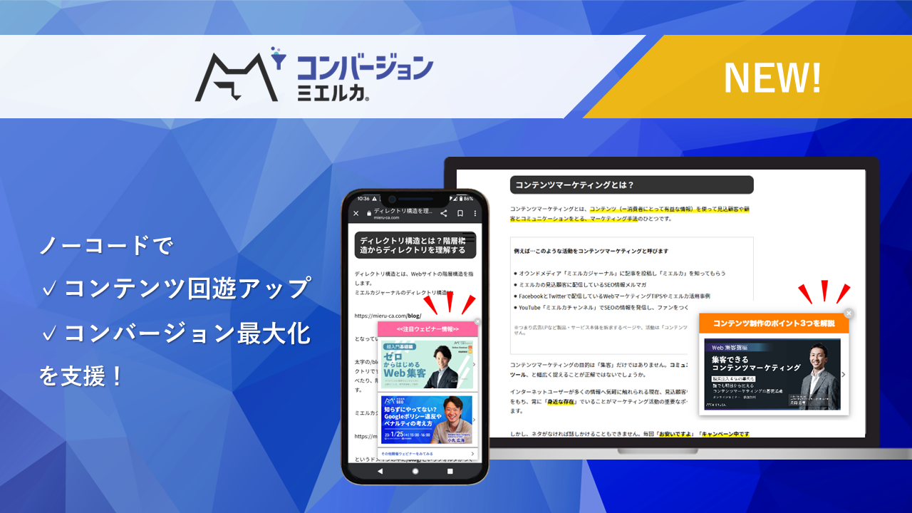 月5万円～ サイト訪問者をおもてなし！サイト内回遊や問合せ増をノー 