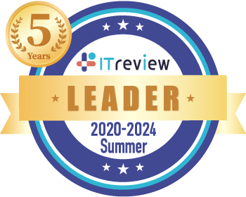 ITreview 202-2024 Summer Leader5年連続受賞バッジ