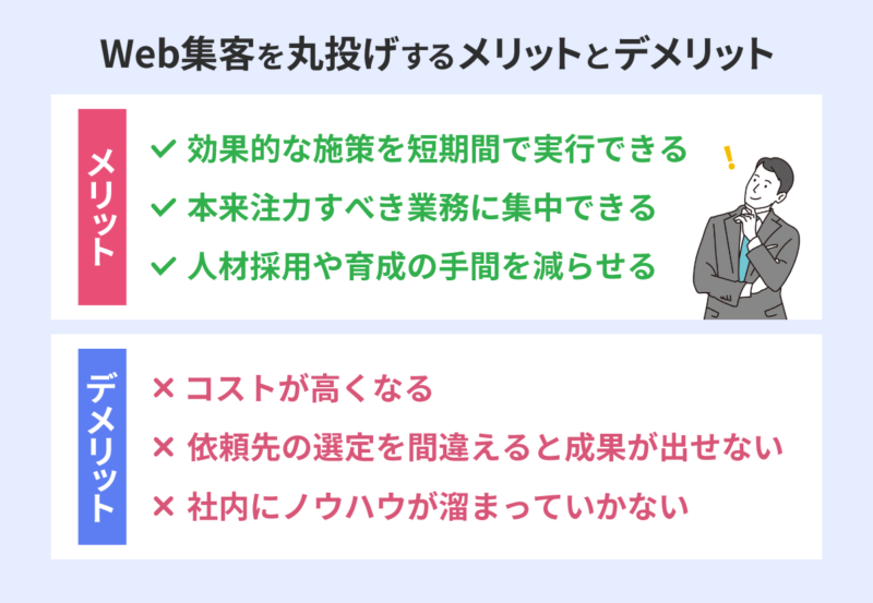 Web集客を丸投げするメリットとデメリット