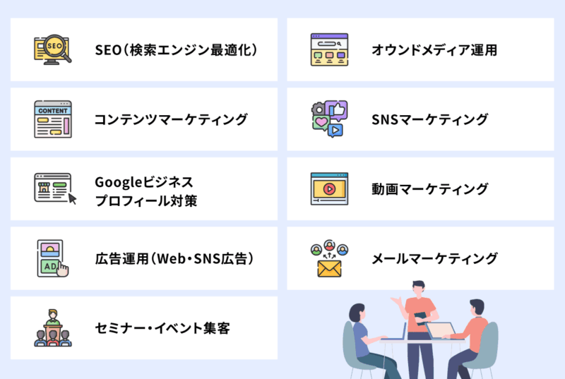 依頼できるWEB集客の手法
