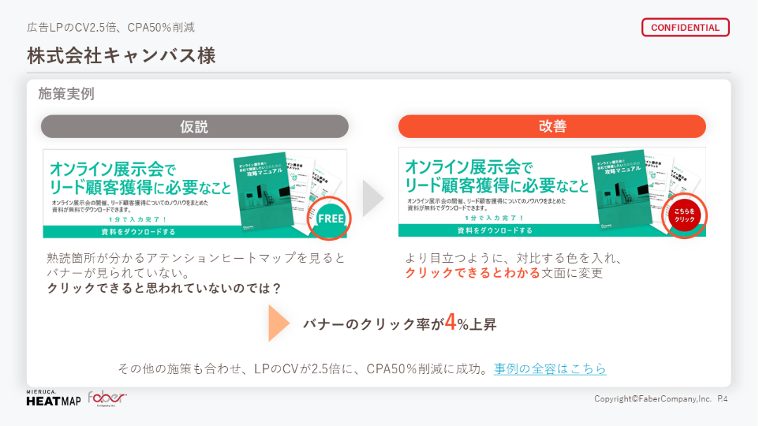 株式会社キャンバス様 ミエルカヒートマップを使ってCVRや直帰率を改善した実例